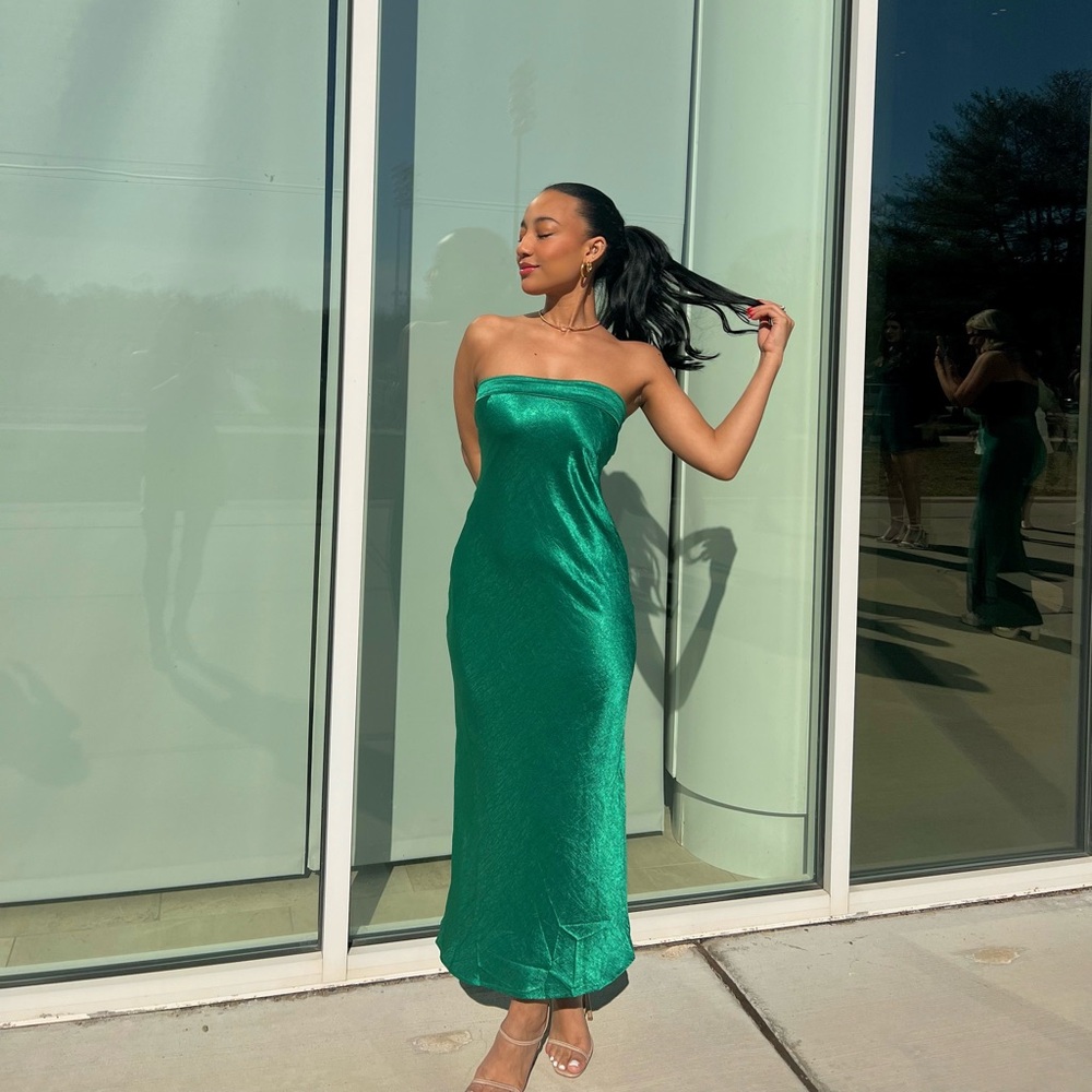 Green Strapless Maxi Dress- Runaway the Label
